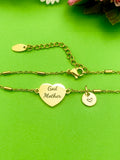 Gold Godmother Bracelet, Heart, Godmother Jewelry, Mother's Day Gift, Godmother Goddaughter Gift, Godmother Gift, D259