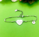 Stepmom Bracelet, Stainless Steel Heart Bracelet, Stepmom Jewelry, Mother's Day Gift, Stepmother Gift, D261