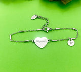 Stepmom Bracelet, Stainless Steel Heart Bracelet, Stepmom Jewelry, Mother's Day Gift, Stepmother Gift, D261
