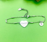 Stepmom Bracelet, Stainless Steel Heart Bracelet, Stepmom Jewelry, Mother's Day Gift, Stepmother Gift, D261