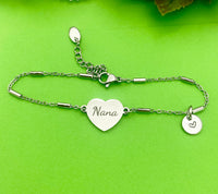 Nana Gifts, Nana Bracelet, Stainless Steel Heart Bracelet, Nana Jewelry, Mother's Day Gift, Personalized Gifts, D264