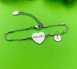Stepmother Bracelet, Stainless Steel Heart, Stepmother Jewelry, Mother's Day Gift, Stepmother Gift, Stepmother Gifts, D265