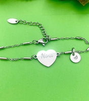 Best Christmas Gift for Nina, Nina Bracelet, Stainless Steel Heart Bracelet, Best Nina Jewelry, Personalized Gifts, D267