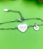 Best Christmas Gift for Nina, Nina Bracelet, Stainless Steel Heart Bracelet, Best Nina Jewelry, Personalized Gifts, D267