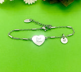 Best Christmas Gift for Mom, Best Mom Bracelet, Stainless Steel Heart Bracelet, Best Mom Jewelry, Personalized Gifts, D269