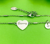 Granny Bracelet, Granny Gift, Personalized Customized Monogram Jewelry, D283