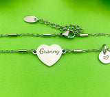 Granny Bracelet, Granny Gift, Personalized Customized Monogram Jewelry, D283