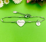 Granny Bracelet, Granny Gift, Personalized Customized Monogram Jewelry, D283