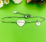 Granny Bracelet, Granny Gift, Personalized Customized Monogram Jewelry, D283