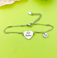 Godmother Gift, Godmother Bracelet, Heart, Godmother Jewelry, Mother's Day Gift, Godmother Goddaughter Gift, D257