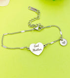 Godmother Bracelet, Heart, Godmother Jewelry, Mother's Day Gift, Godmother Goddaughter Gift, Godmother Gift, D290