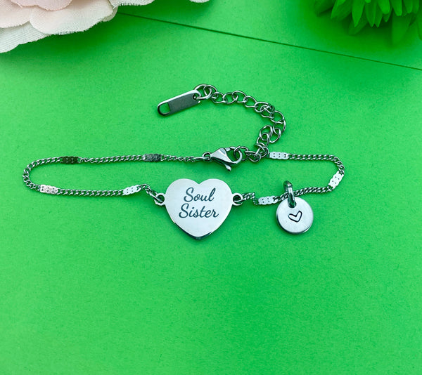 Christmas Gift for Soul Sister, Soul Sister Bracelet, Soul Sister Jewelry, Personalized Customized Monogram Jewelry D291