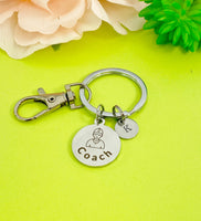 Sport Team Coach Keychain, Stainless Steel, Best Seller Christmas Gifts for Tennis Coach, D129