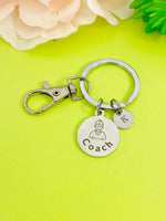 Sport Team Coach Keychain, Stainless Steel, Best Seller Christmas Gifts for Tennis Coach, D129
