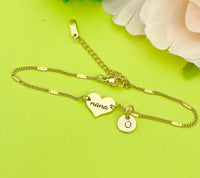 Best Christmas Gift for Nana, Gold Nana Heart Bracelet, Danity Bracelet Gifts, D135