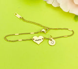 Best Christmas Gift for Mom, Gold Mom Heart Bracelet, Danity Bracelet Gifts, D136