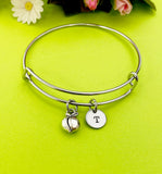 Silver Peach Charm Bracelet, Personalized Gift, N123A