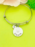 Stainless Steel Basketball Hoop Coach Bracelet Best Christmas Gifts for School Sport Team Basketball Coach, D144