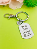 Engraved Stainless Steel Dad Keychain, Initial Charm, Funny Gift