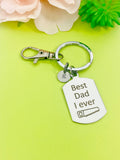 Engraved Stainless Steel Dad Keychain, Initial Charm, Funny Gift