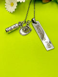 Silver Firefighter Helmet Fire Extinguisher Necklace, Name, Tag, Badge Number, Best Christmas Gifts for Firefighter, D301