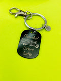 Best Christmas Gift for School Bus Driver, Drive Safe Bus Driver Keychain, Color Option, Personalized Customized Jewelry, D306