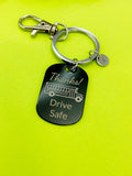Best Christmas Gift for School Bus Driver, Drive Safe Bus Driver Keychain, Color Option, Personalized Customized Jewelry, D306