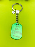 Drive Safe Bus Driver Keychain, Best Christmas Gift for School Bus Driver, Color Option, Personalized Customized Jewelry, D307