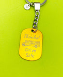 Drive Safe Keychain, Christmas Gift for School Bus Driver, Color Option, Personalized Customized Jewelry, D308