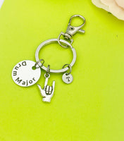 Best Seller Christmas Gifts for School Band Drum Major, I love You Hand Drum Major Keychain, D089A