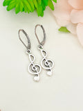 Silver Treble Music Note Earrings, School Band, Music Teacher Gift, Music Melody Gift, N3342A