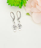 Silver Treble Music Note Earrings, School Band, Music Teacher Gift, Music Melody Gift, N3342A