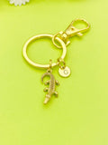 Gold or Silver Alligator Keychain, Finish Option, Personalized Customized Jewelry, Best Christmas Gift for Dad, N1892B