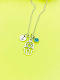 Star Of David Necklace, Hamsa Necklace, Personalized