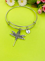 Silver Dragonfly Charm Bracelet, Personalized Gift, Best Friend Gift, N56