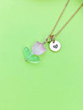 Rose Gold Pink Tulip Necklace, Tulip Jewelry, N5303J
