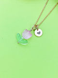 Rose Gold Pink Tulip Necklace, Tulip Jewelry, N5303J