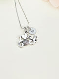 Silver I Heart Golf Necklace, Best Christmas Gift for Golfer, Personalized Customized Monogram Jewelry, N5397A