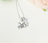 Silver I Heart Golf Necklace, Best Christmas Gift for Golfer, Personalized Customized Monogram Jewelry, N5397A