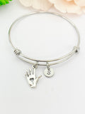 Silver Hand Heart Bracelet, Best Christmas Gift for Nurse Doctor Medical, Personalized Customized Monogram Jewelry, N5401