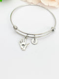 Silver Hand Heart Bracelet, Best Christmas Gift for Nurse Doctor Medical, Personalized Customized Monogram Jewelry, N5401
