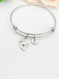 Silver Hand Heart Bracelet, Best Christmas Gift for Nurse Doctor Medical, Personalized Customized Monogram Jewelry, N5401