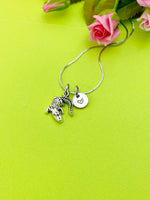 Silver Alligator Necklace, Personalized Customized Jewelry, N5400