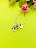Silver Alligator Necklace, Personalized Customized Jewelry, N5400
