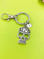 Gothic Keychain, Personalized Initial Keychain, N5402