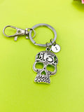 Gothic Keychain, Personalized Initial Keychain, N5402