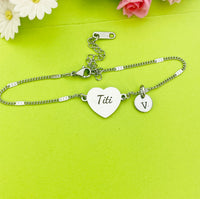 Titi Bracelet, Stainless Steel Heart Bracelet, Best Titi Jewelry, Personalized Gifts, Best Christmas Gift for Titi, D268