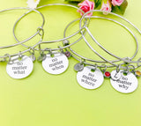 Silver No Matter What When Where Why Bracelet Option, Personalized Customized Monogram Jewelry, D309