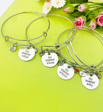 Silver No Matter When Where Bracelet Option, Personalized Customized Monogram Jewelry, D311
