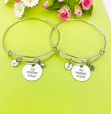 Silver No Matter What When Bracelet Option, Personalized Customized Monogram Jewelry, D310